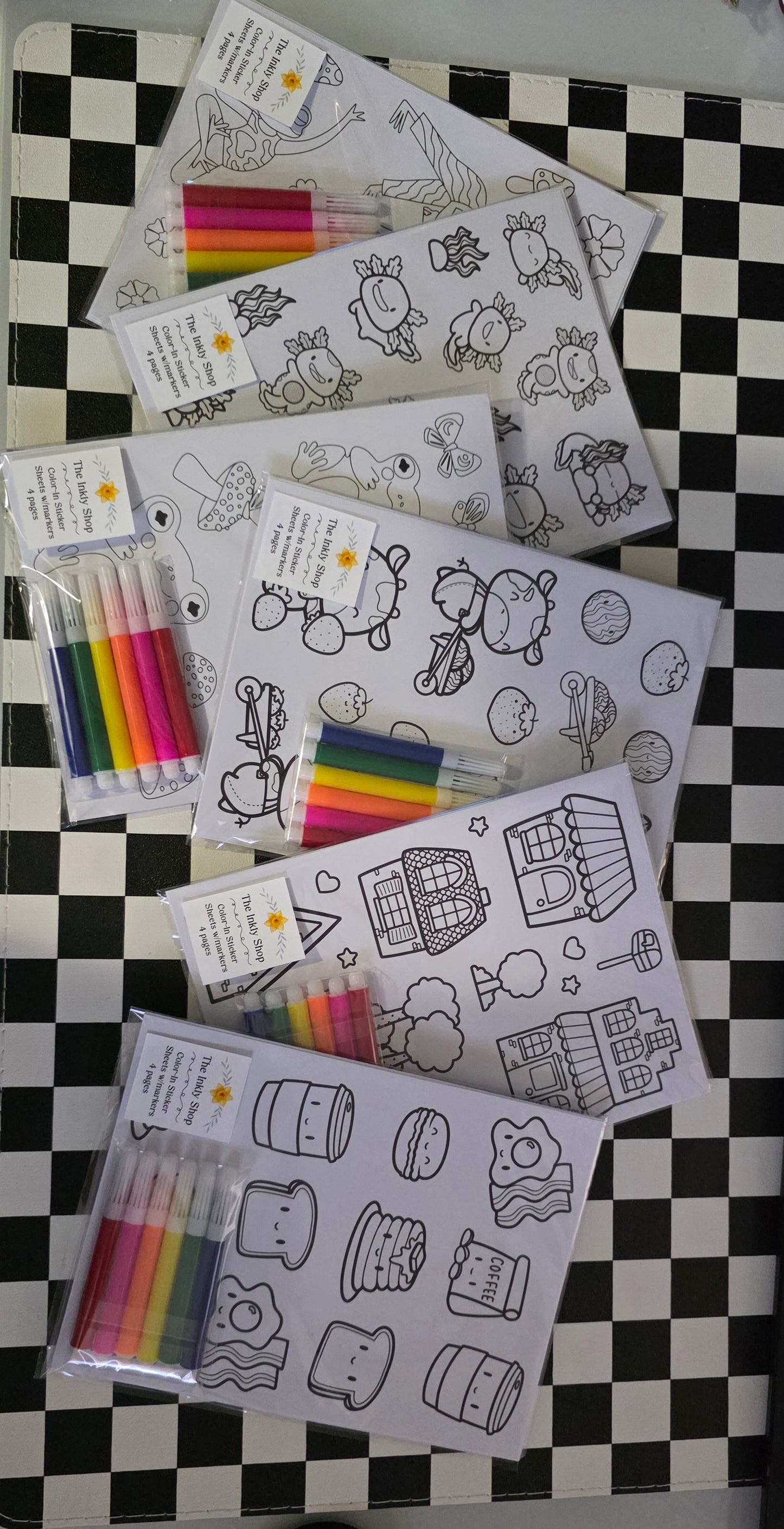 Color-In Sticker Sheets w/Markers