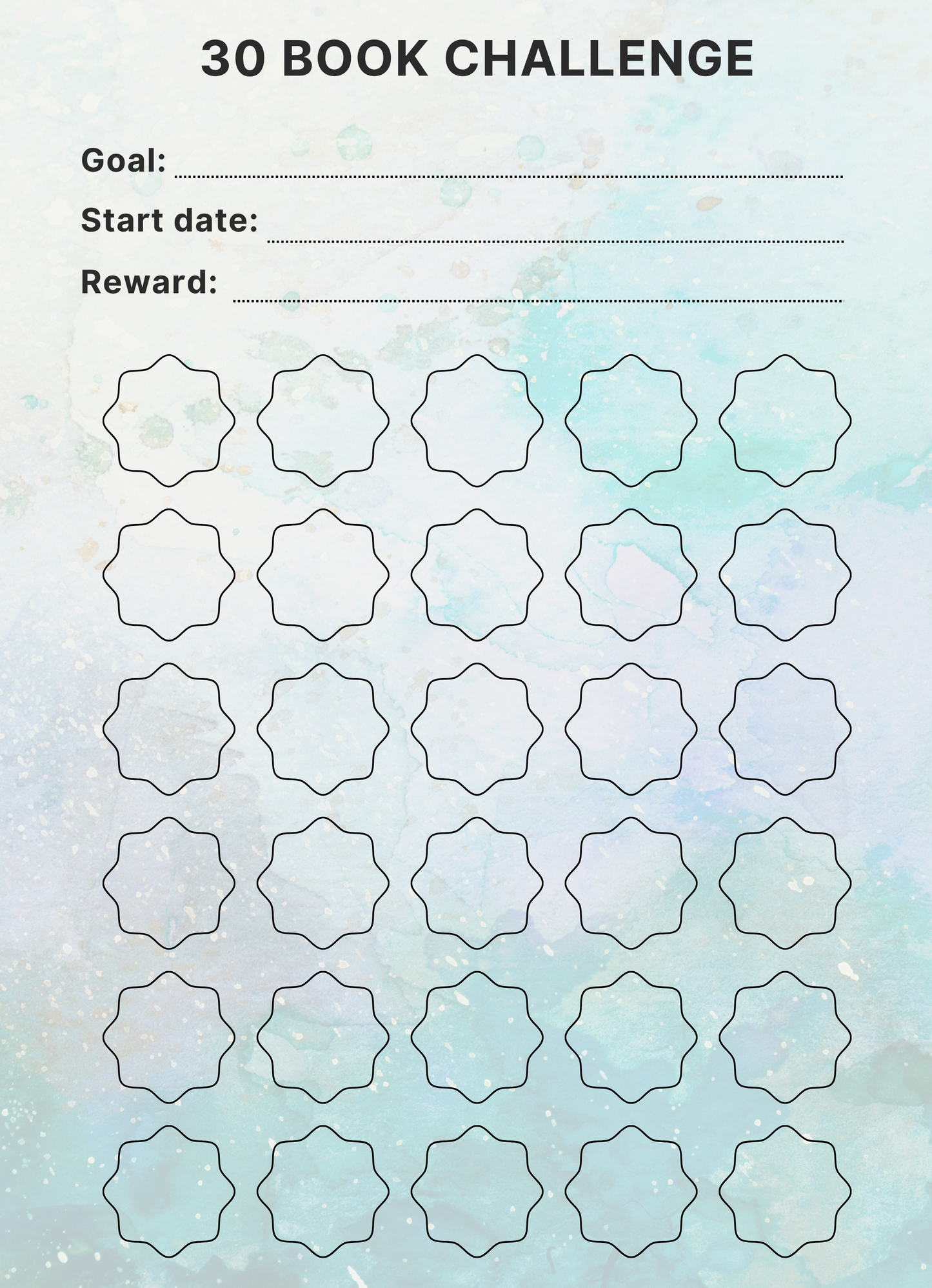 30 Book Challenge Tracker Notepad