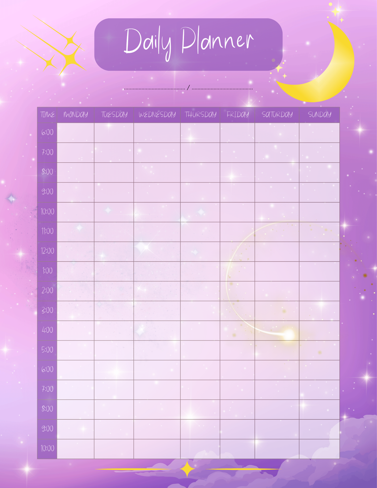 Celestial Daily Planner – Tear-Away Weekly Schedule Pad