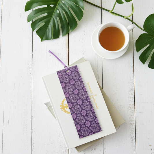 Purple Floral Tile Bookmark