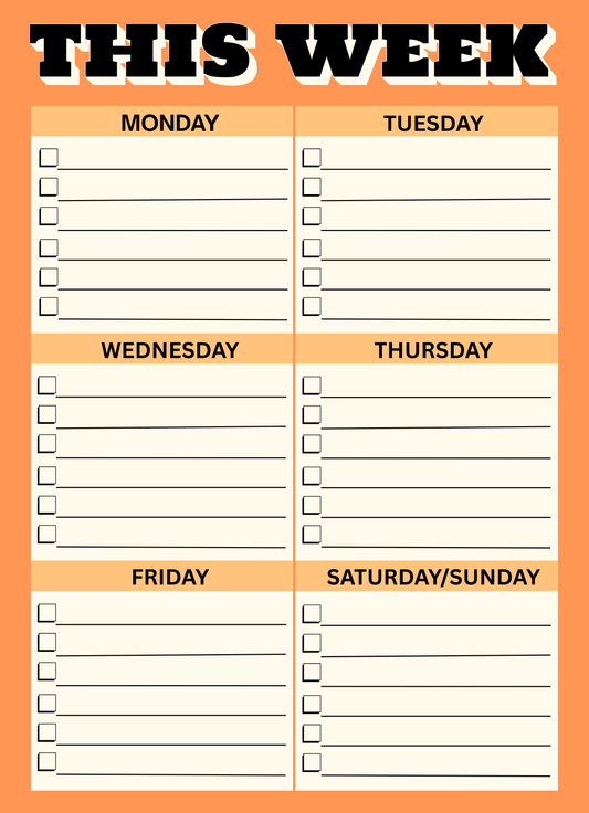 This Week Weekly Planner Notepad