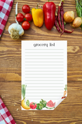 Grocery List Watercolor Tear-Away Notepad