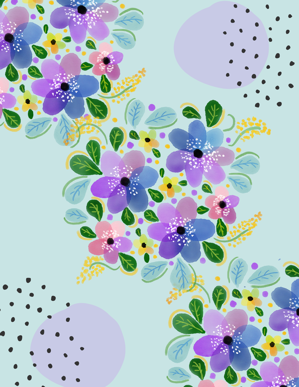 Floral pattern interior design for Lesson Planner