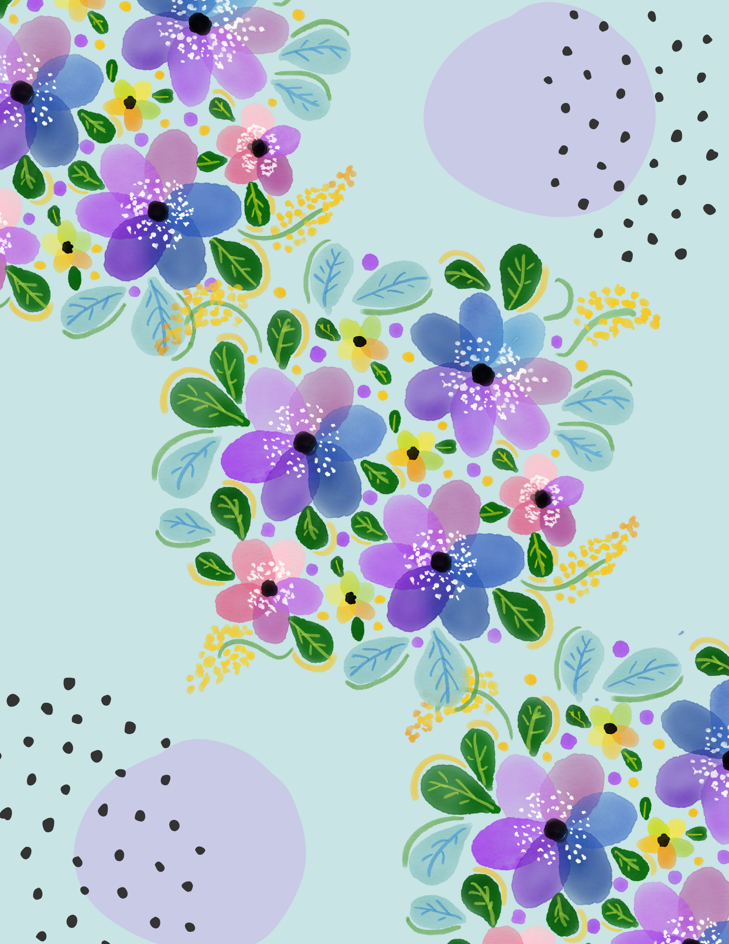 Floral pattern interior design for Lesson Planner