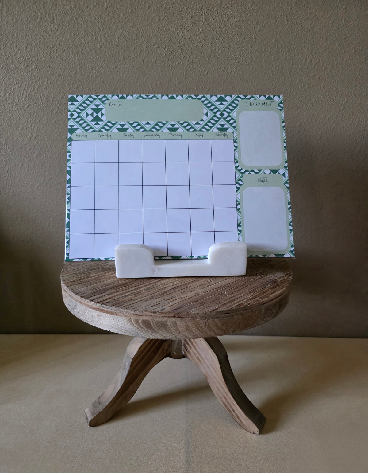Aztec Green Calendar Pad
