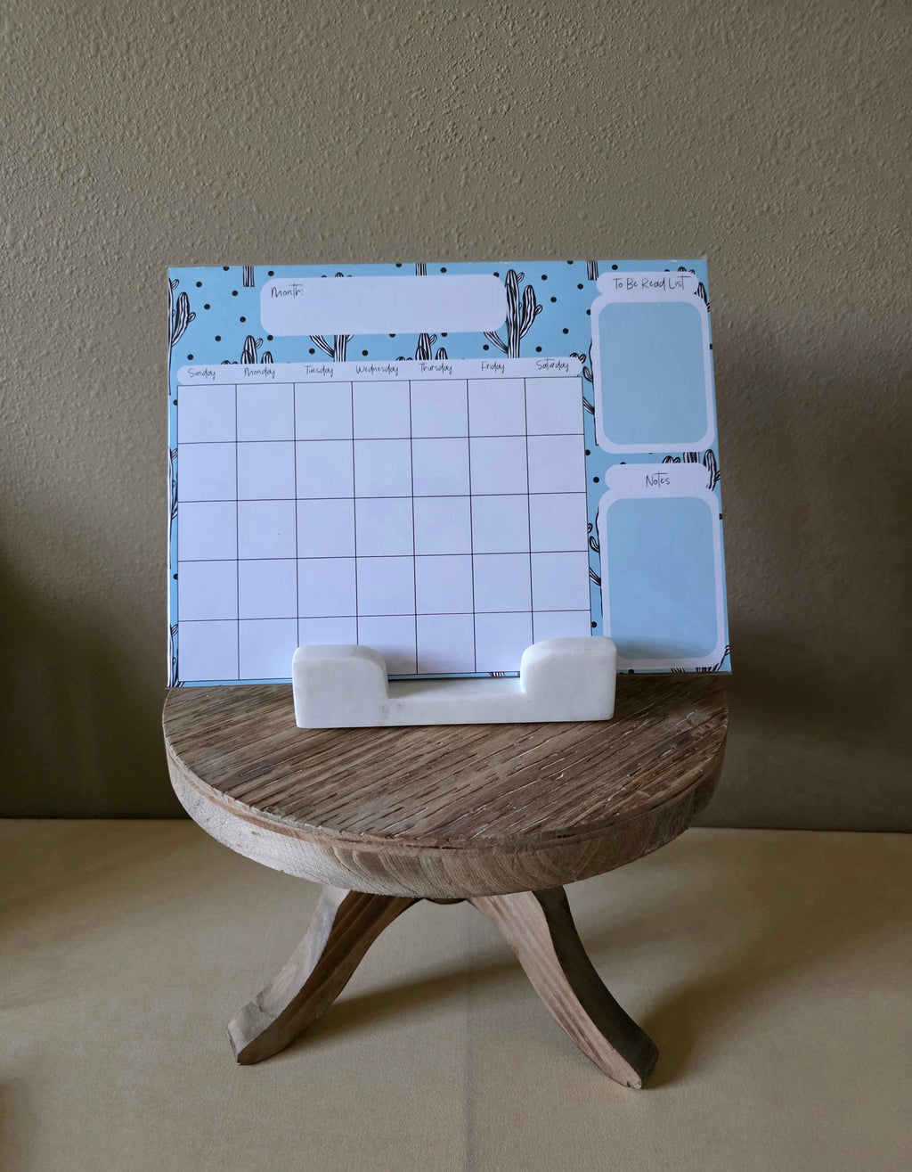 Cactus Polka Dot Monthly Calendar Pad
