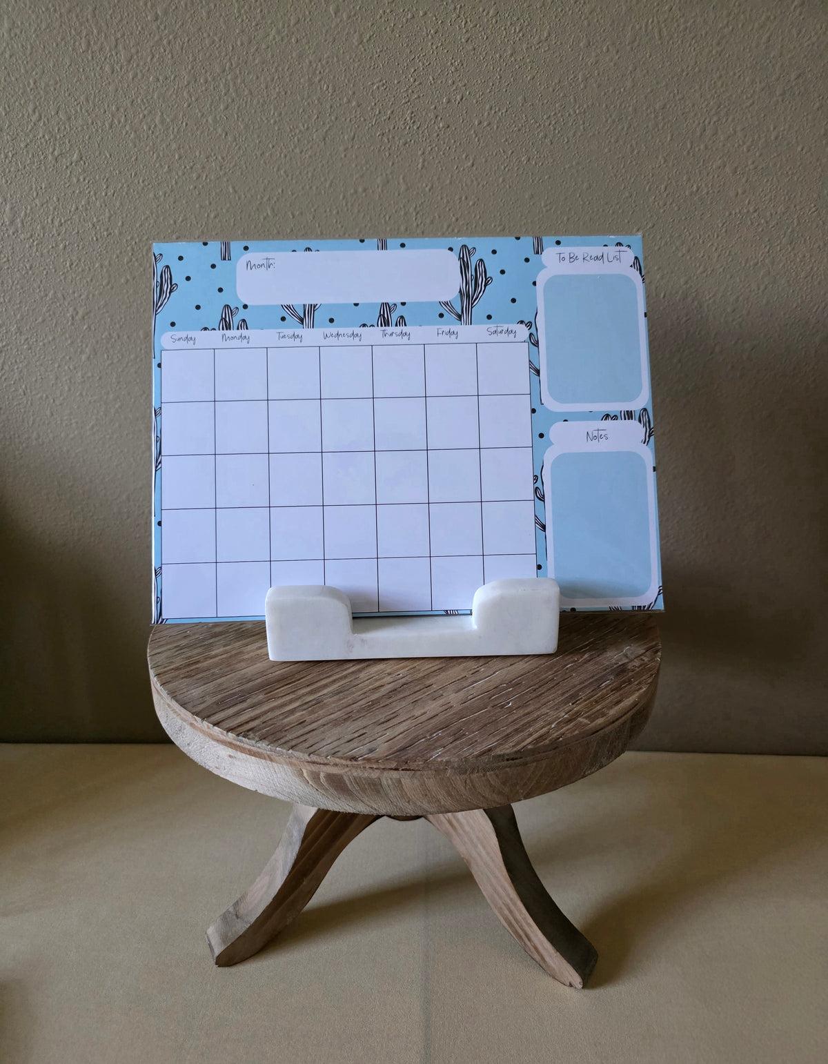 Cactus Polka Dot Monthly Calendar Pad