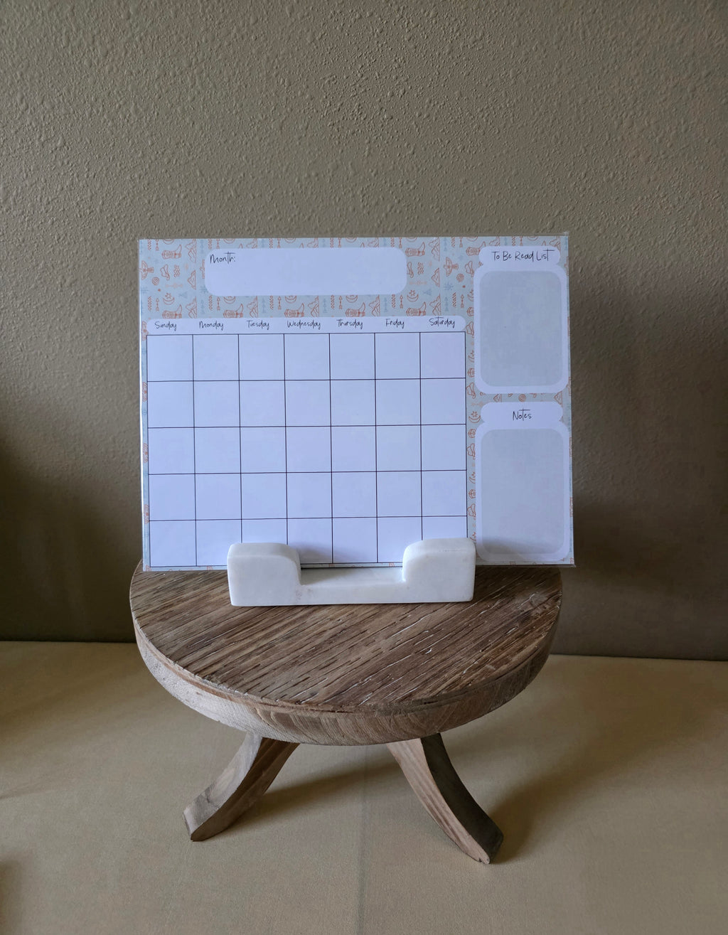 Western Icons Monthly Calendar Pad