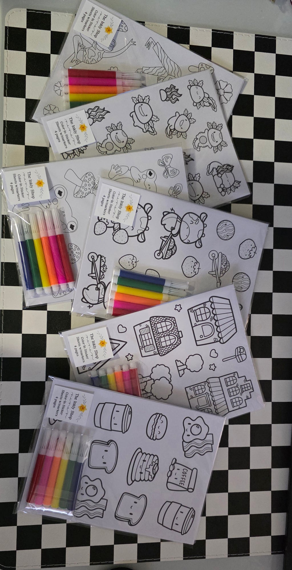 Color-In Sticker Sheets w/Markers