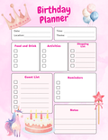 Birthday Planner Sheet — Printable