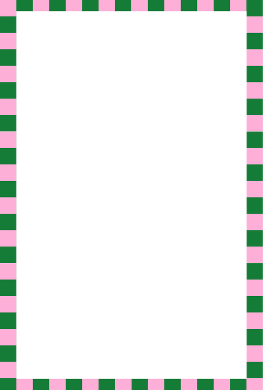 Pink & Green Checker Tear Away Notepad