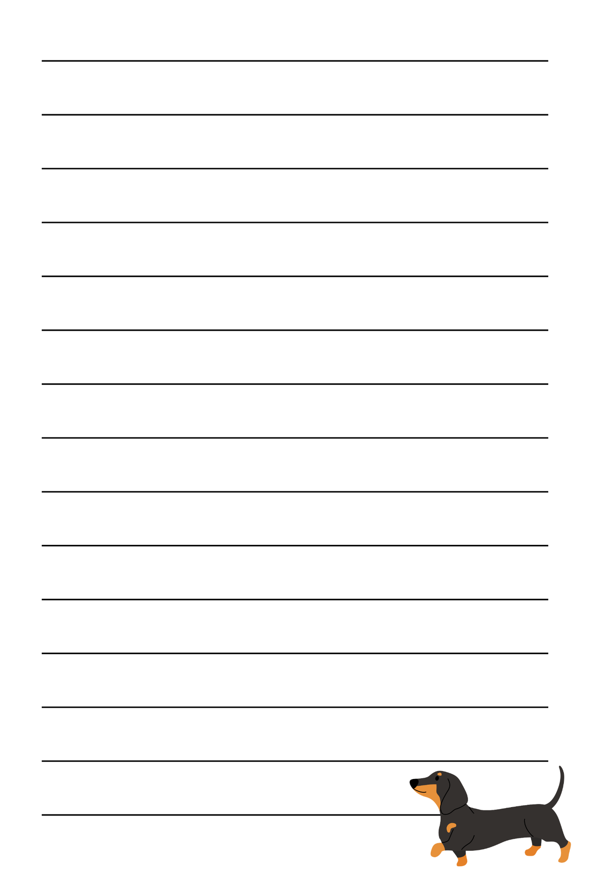Dachshund Lined Tear Away Notepad