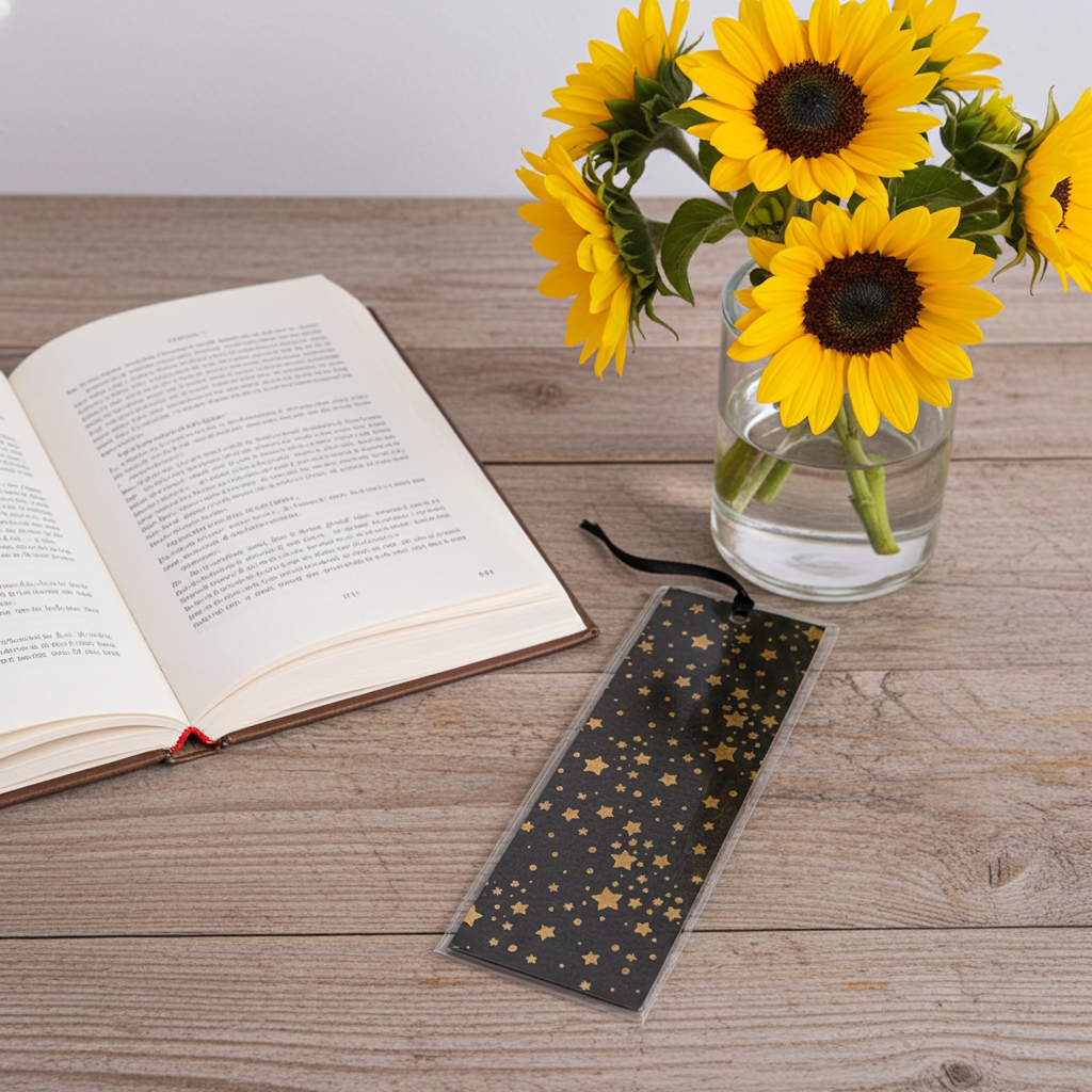 Gold Stars Night Sky Bookmark