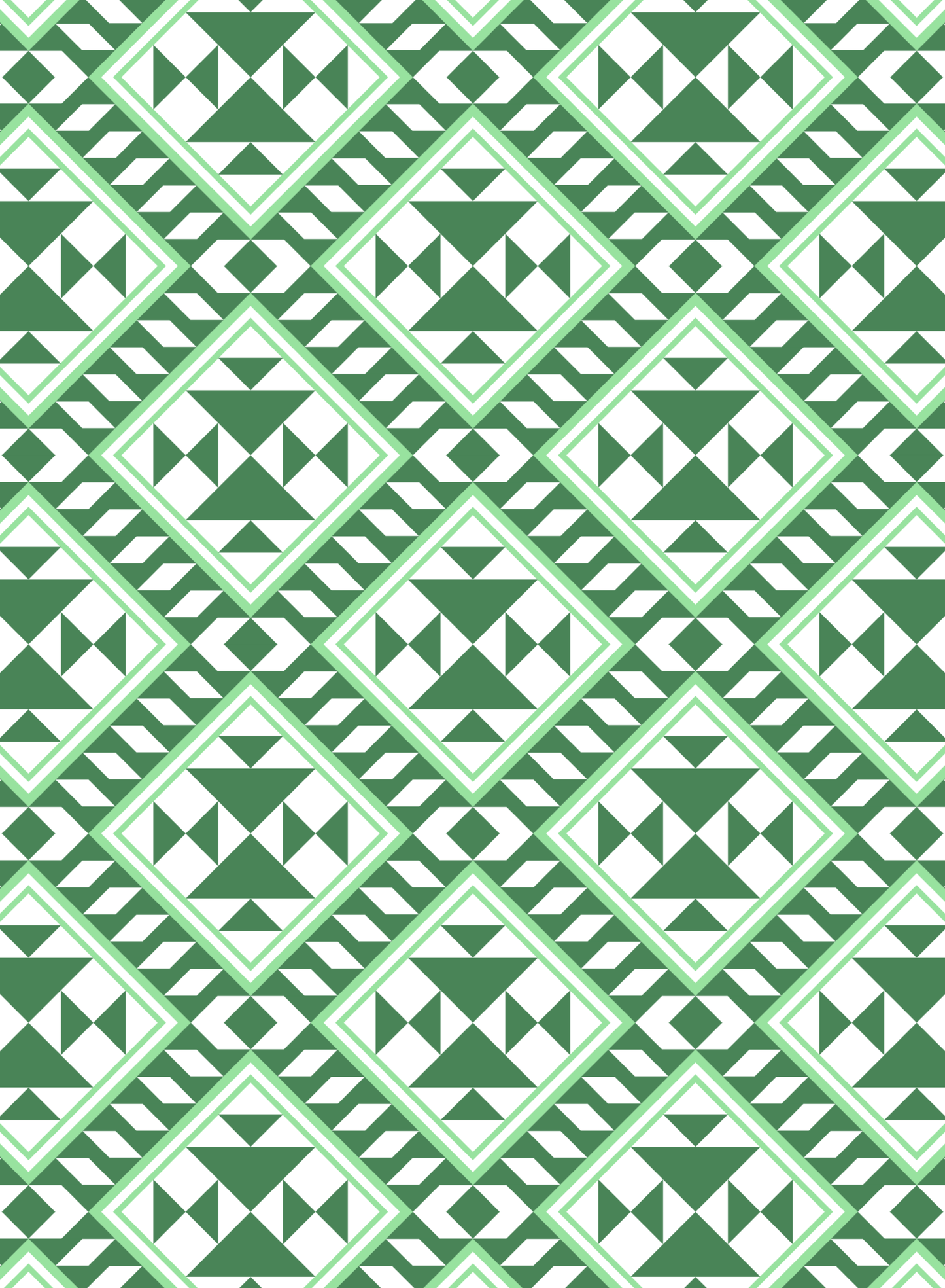Aztec Green Pattern Kindle Insert – Printed