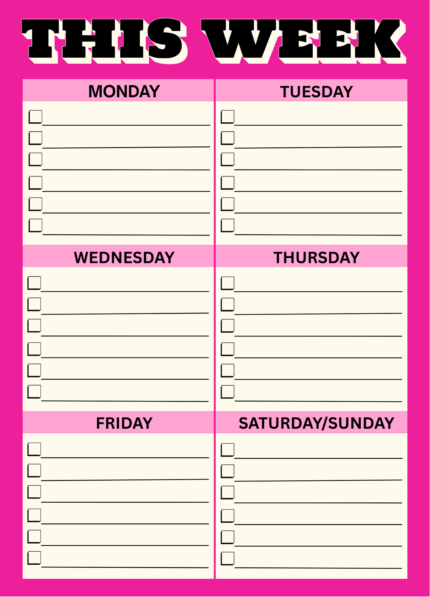 This Week Weekly Planner Notepad