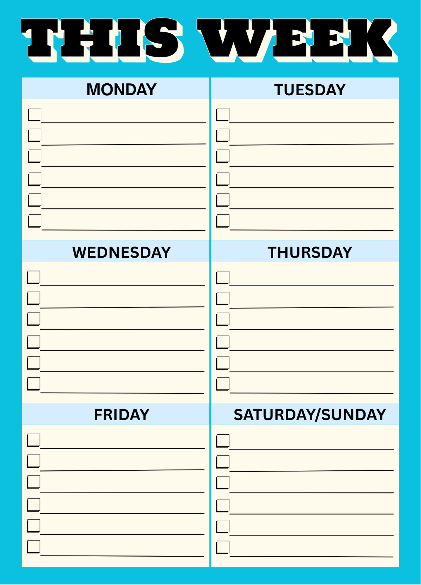 This Week Weekly Planner Notepad