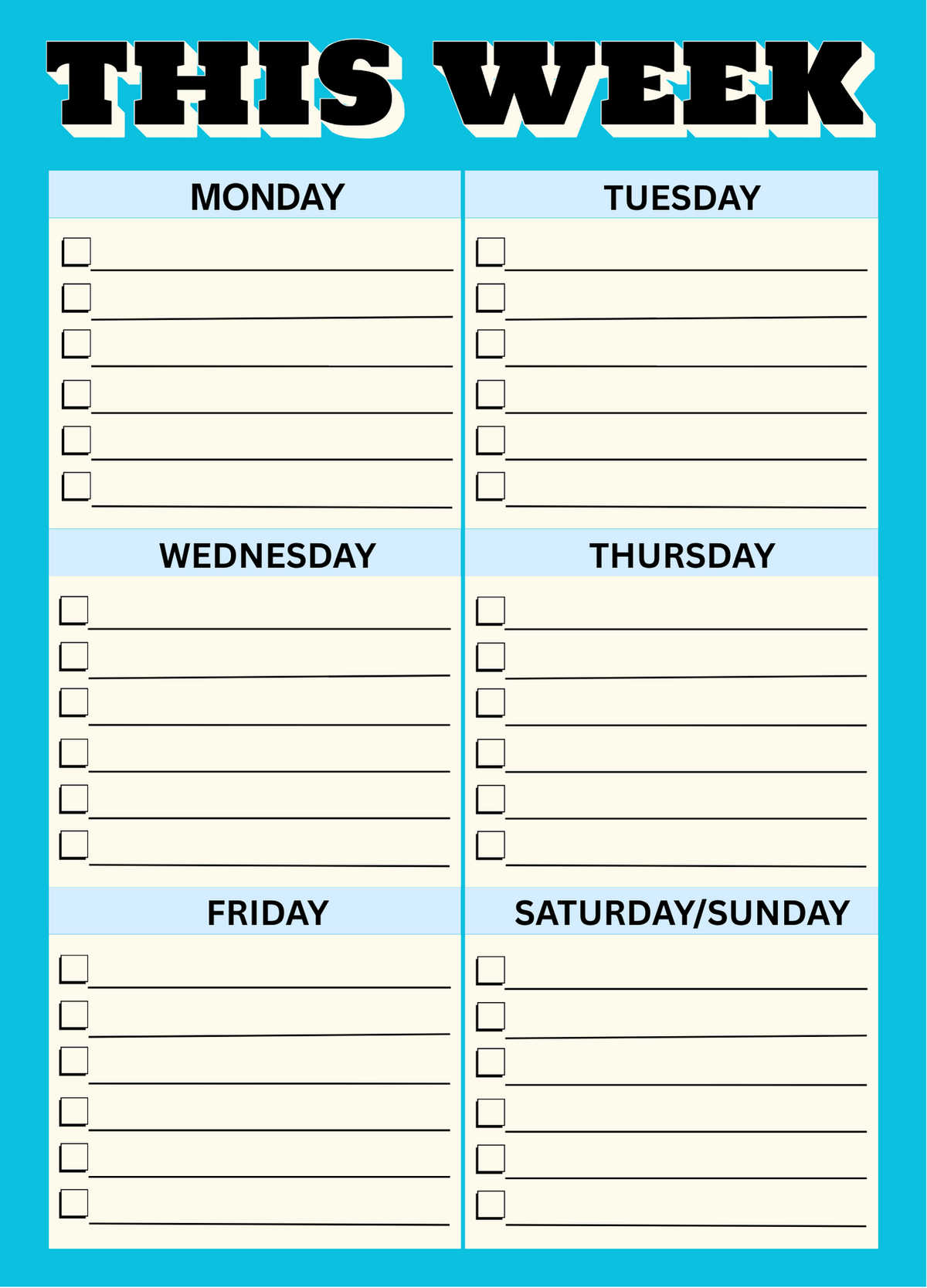 This Week Weekly Planner Notepad
