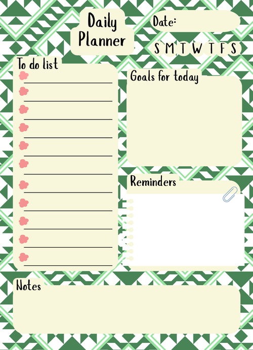 Aztec Green Daily Planner Notepad