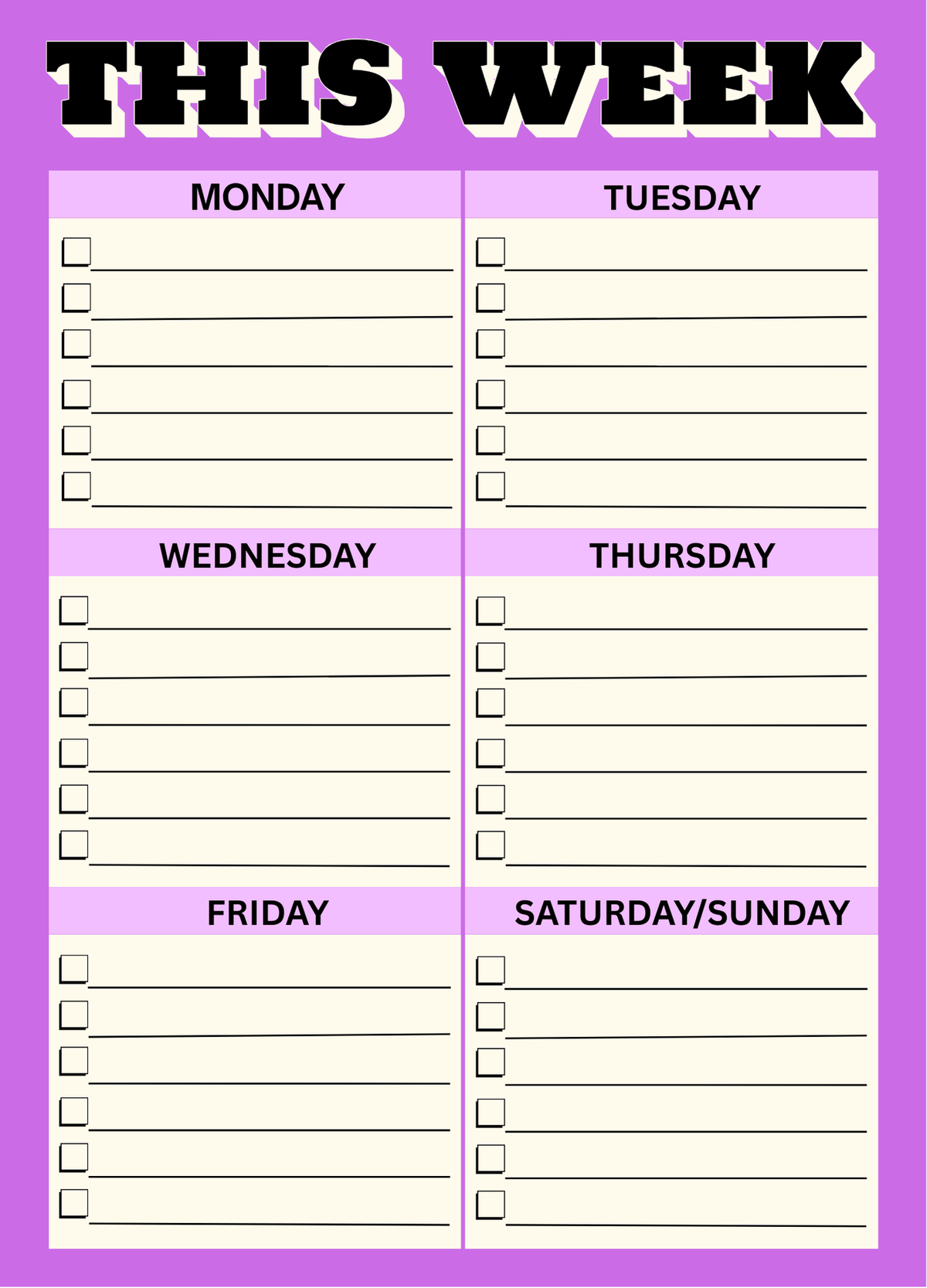 This Week Weekly Planner Notepad