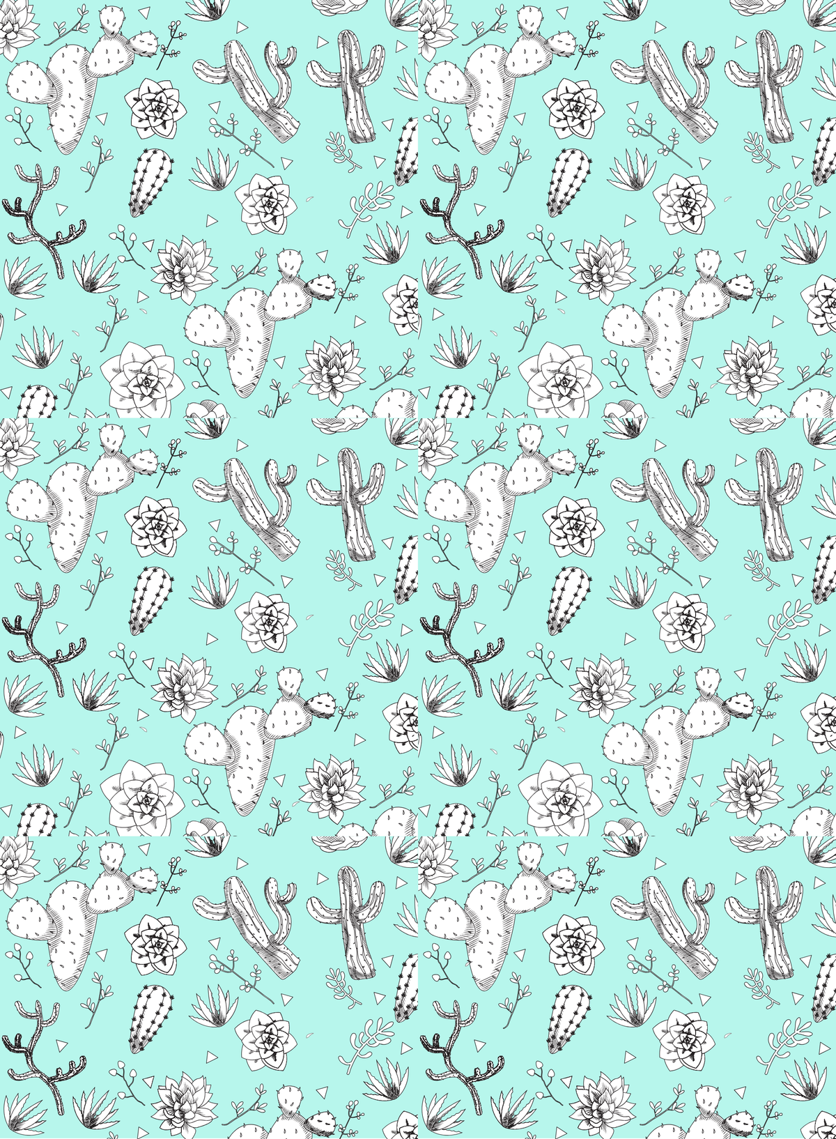 Teal Cactus Kindle Insert – Digital Download