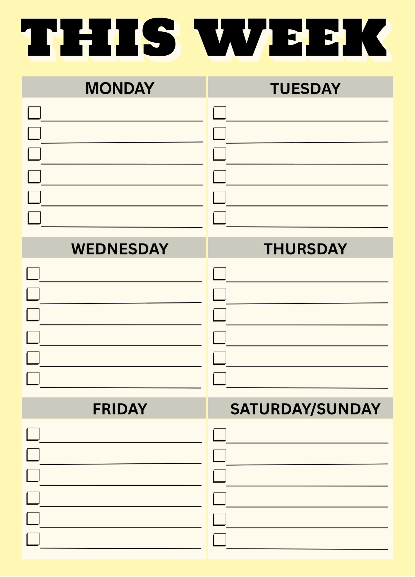 This Week Weekly Planner Notepad