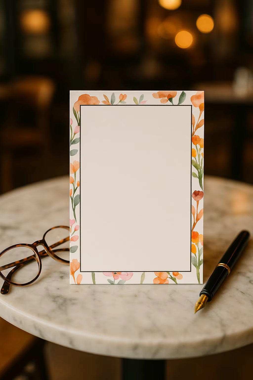 Floral Border Tear-Away Notepad