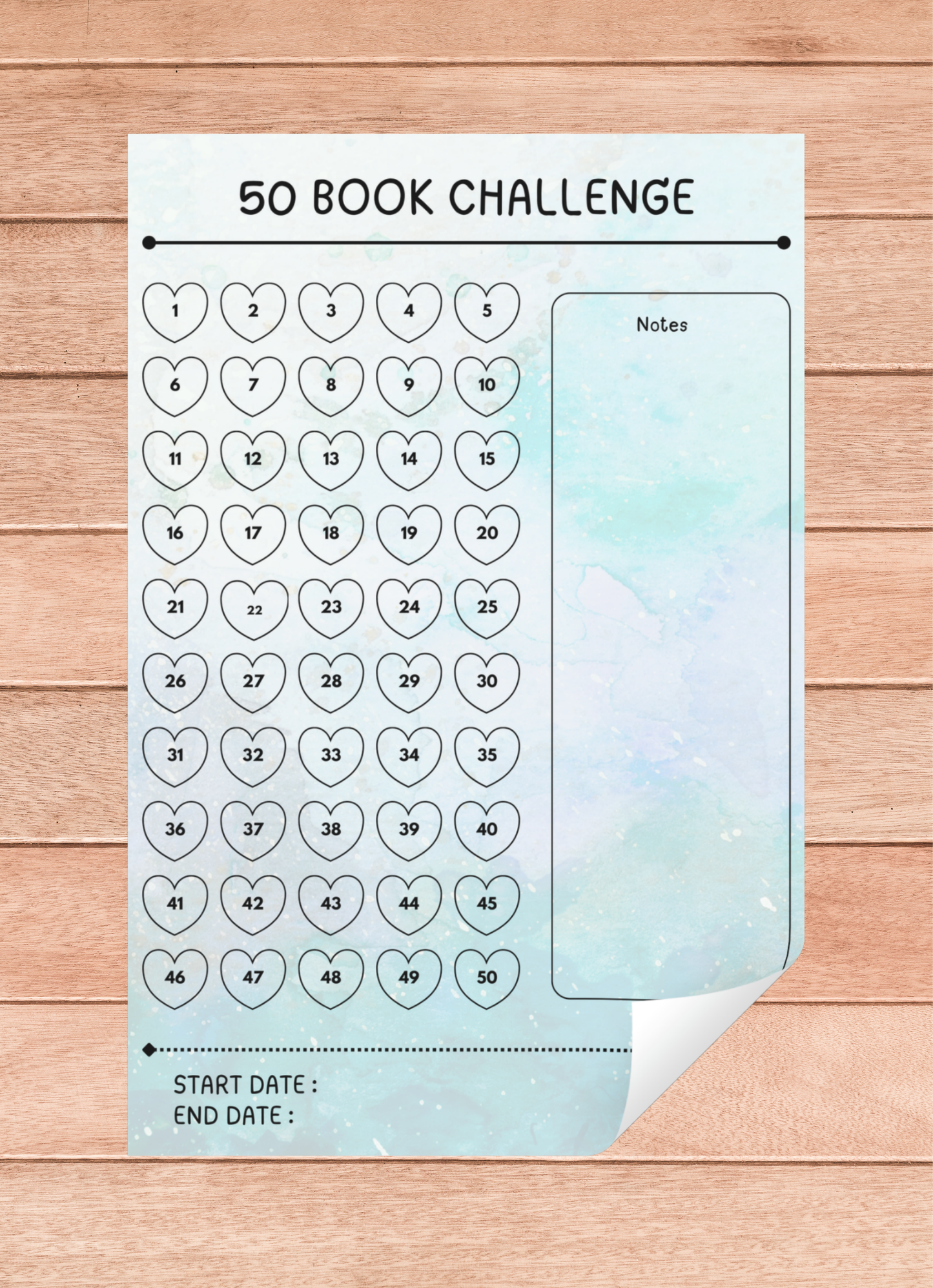 50 Book Challenge Tracker Notepad