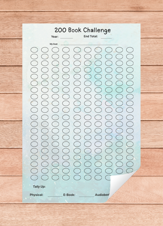 200 Book Challenge Tracker Notepad