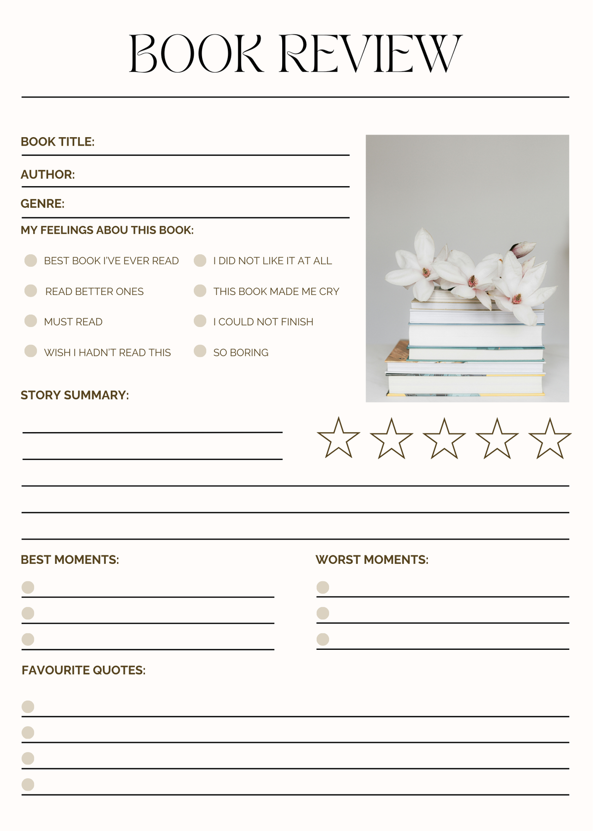 Book Review Tear-Away Notepad