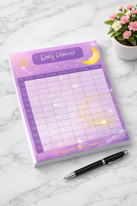 Celestial Daily Planner – Tear-Away Weekly Schedule Pad