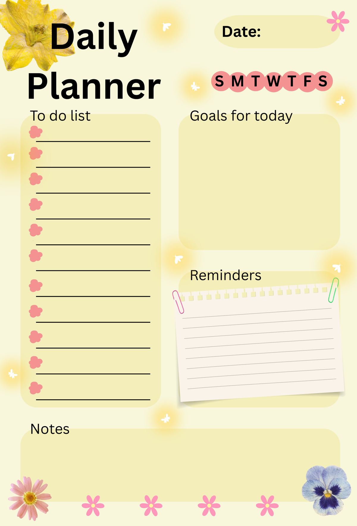 Fireflies Daily Planner Notepad