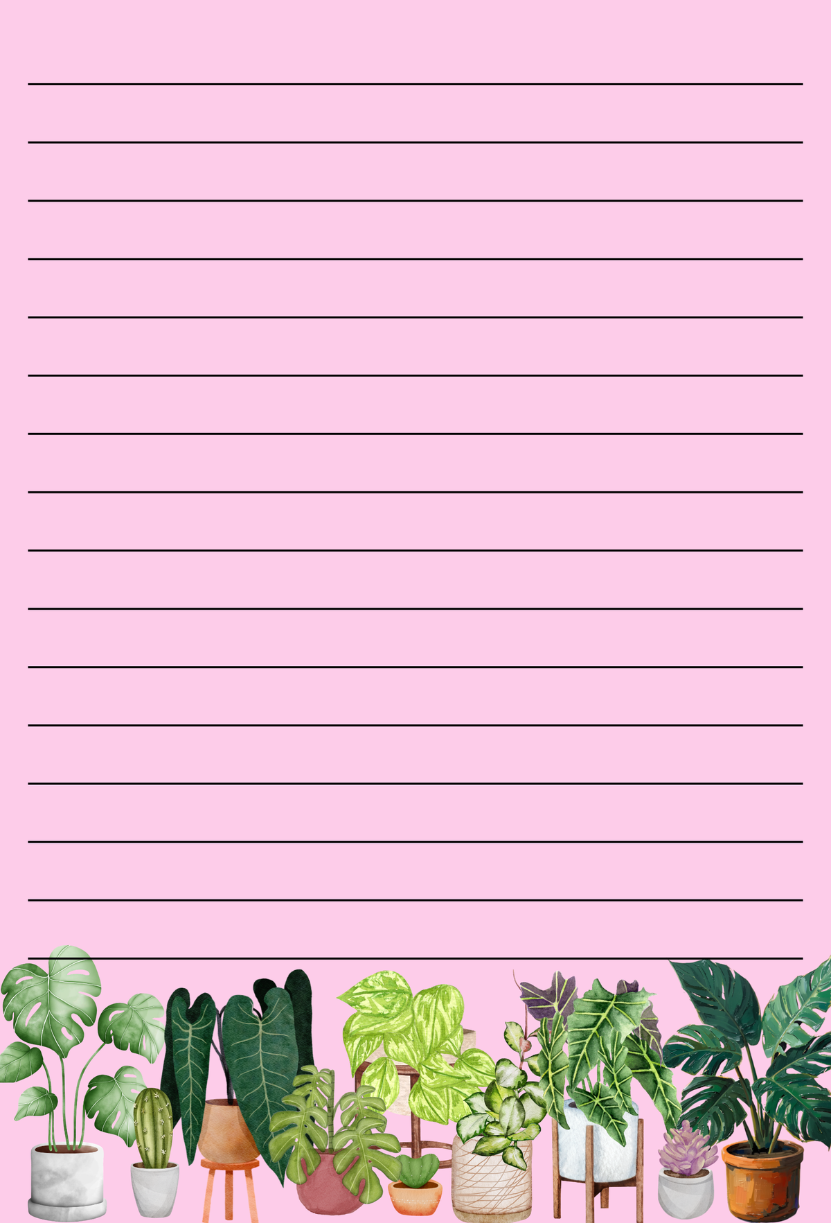 Plant Theme Lined Notepad