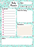 Mint Cactus Daily Planner Notepad