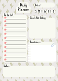 Minimalist Cactus Daily Planner Notepad