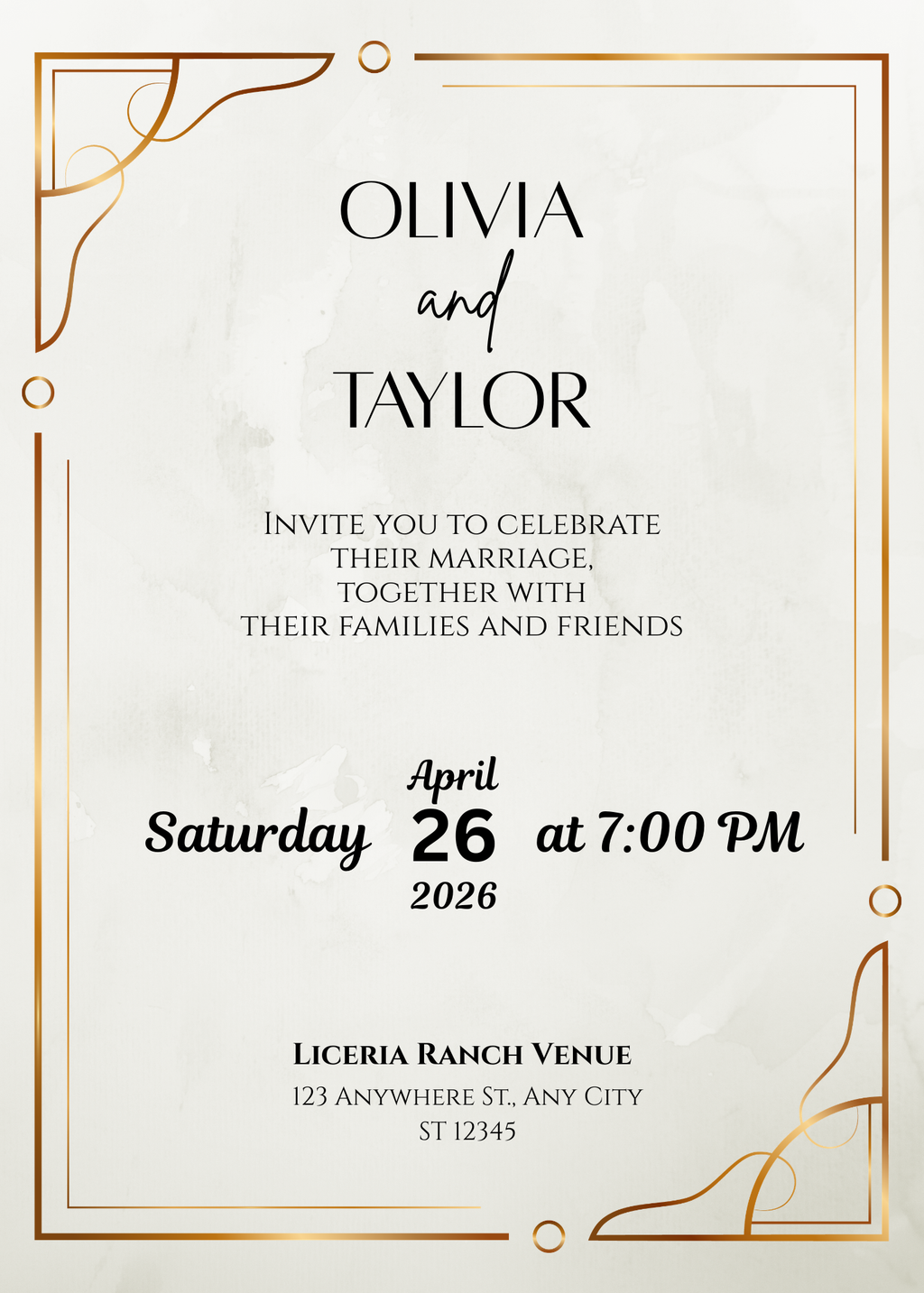Customizable Wedding Invitation – Digital Template