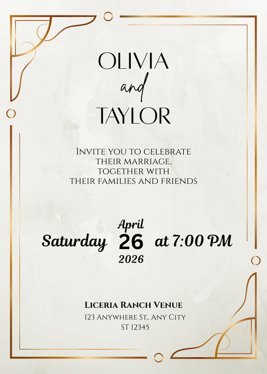 Customizable Wedding Invitation – Digital Template