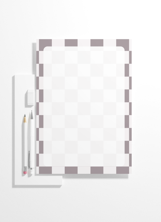 Gray Checkerboard Tear-Away Notepad