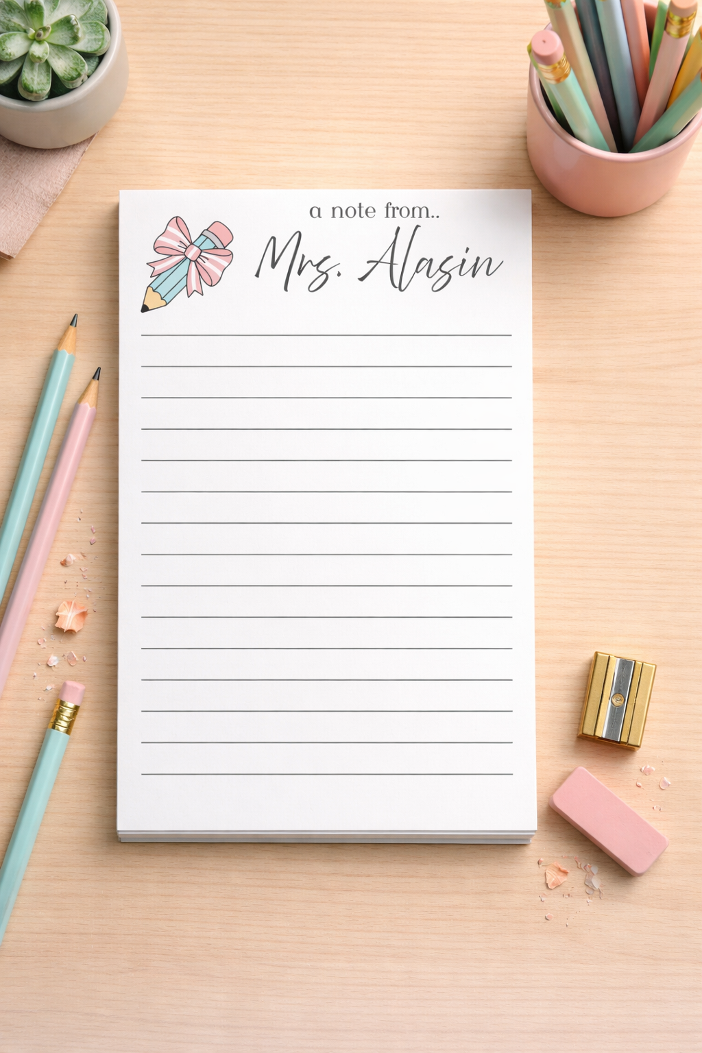 A Note From... Personalized Teacher Tear-Away Notepad