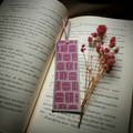 Pink Stacked Books Pattern Bookmark