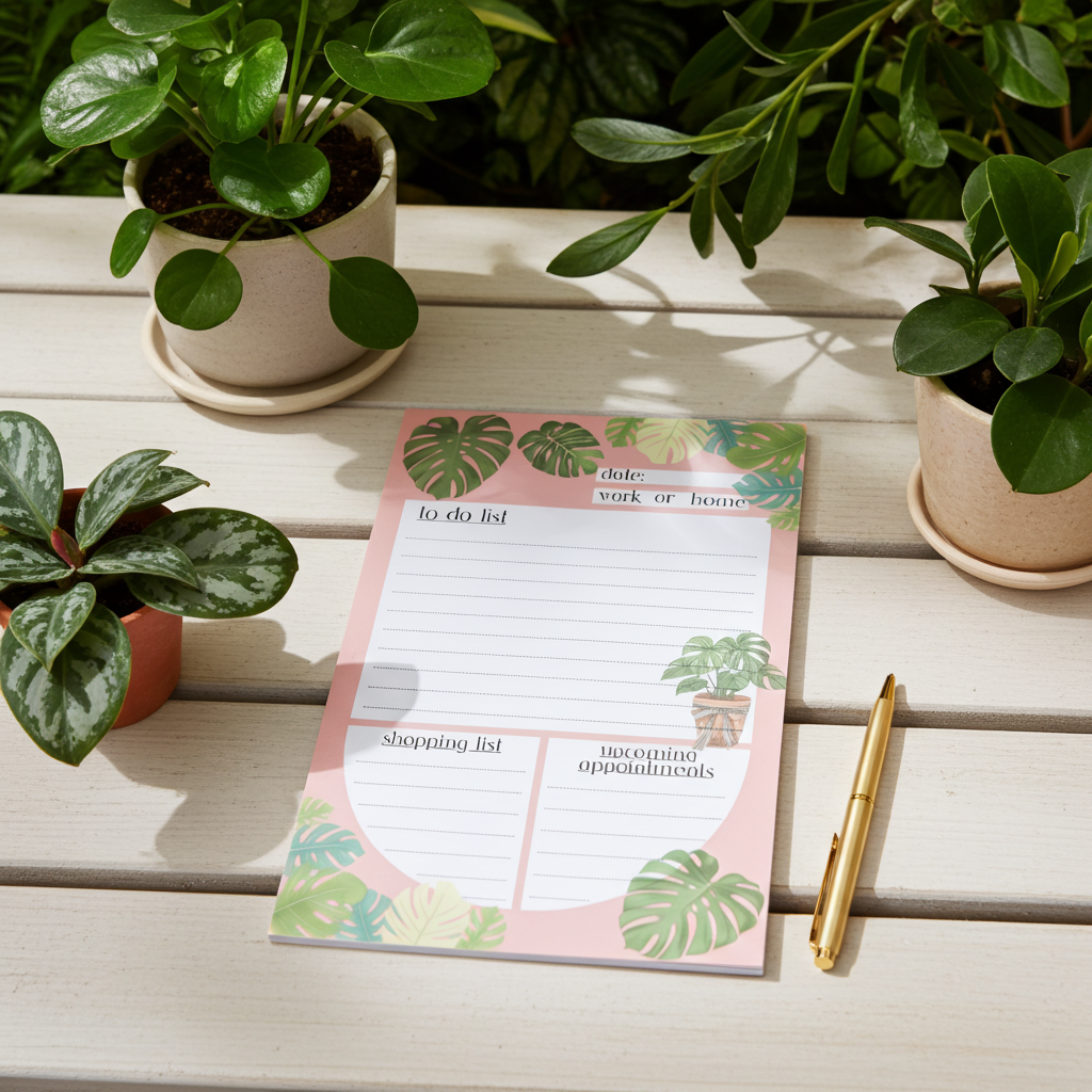 Monstera Daily Planner Tear-Away Notepad
