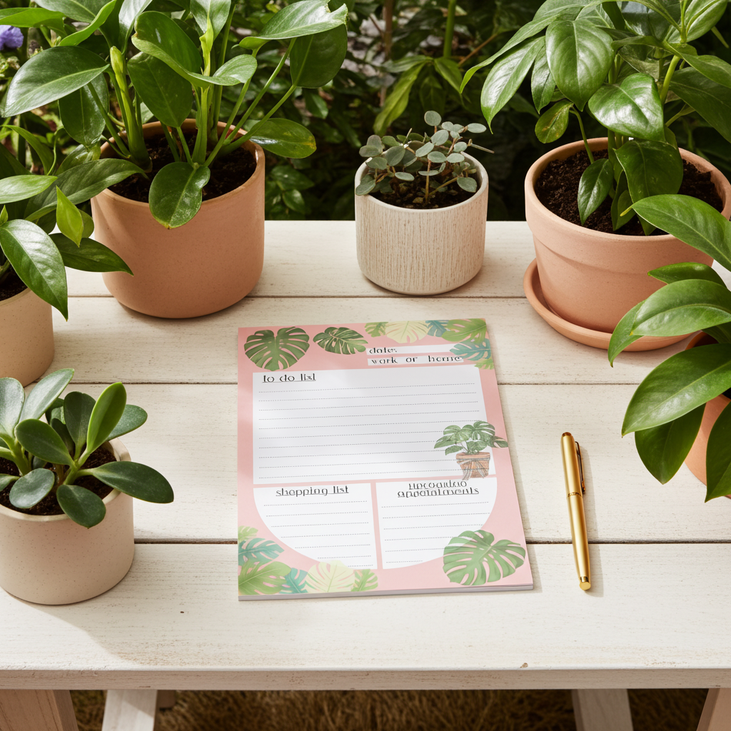 Monstera Daily Planner Tear-Away Notepad