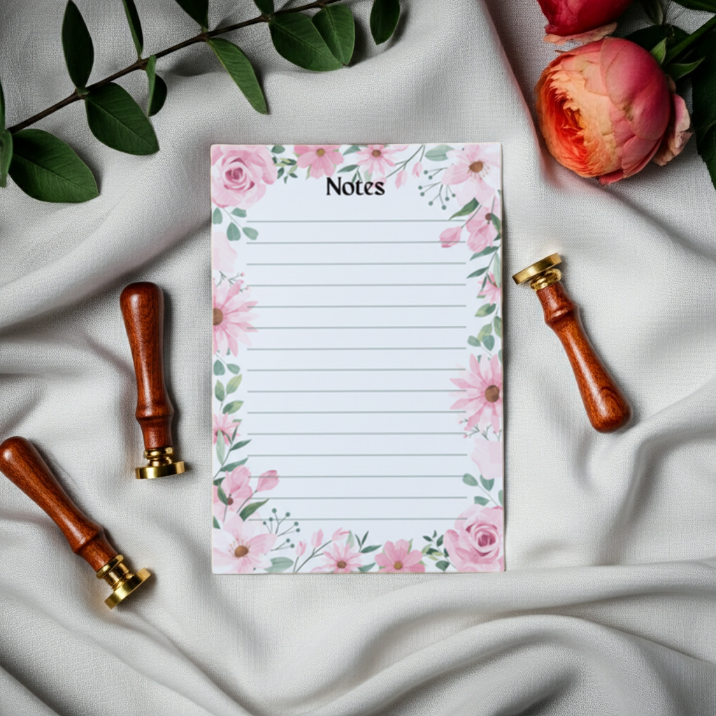 Pink Floral Notes Tear-Away Notepad