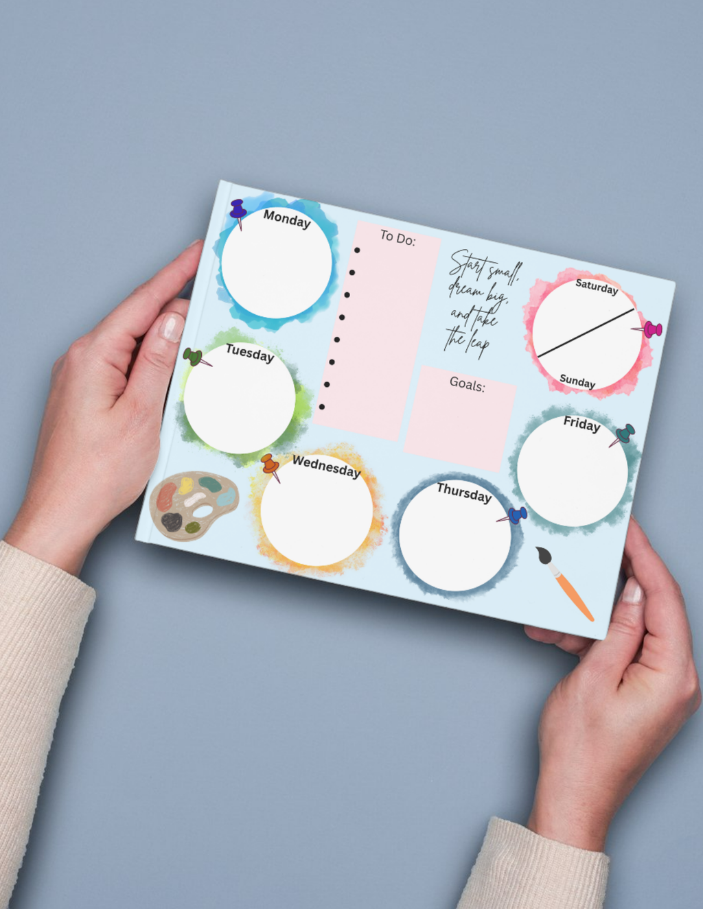 Weekly Planner Pad — Watercolor Edition (Printable PDF, 2 Colorways)