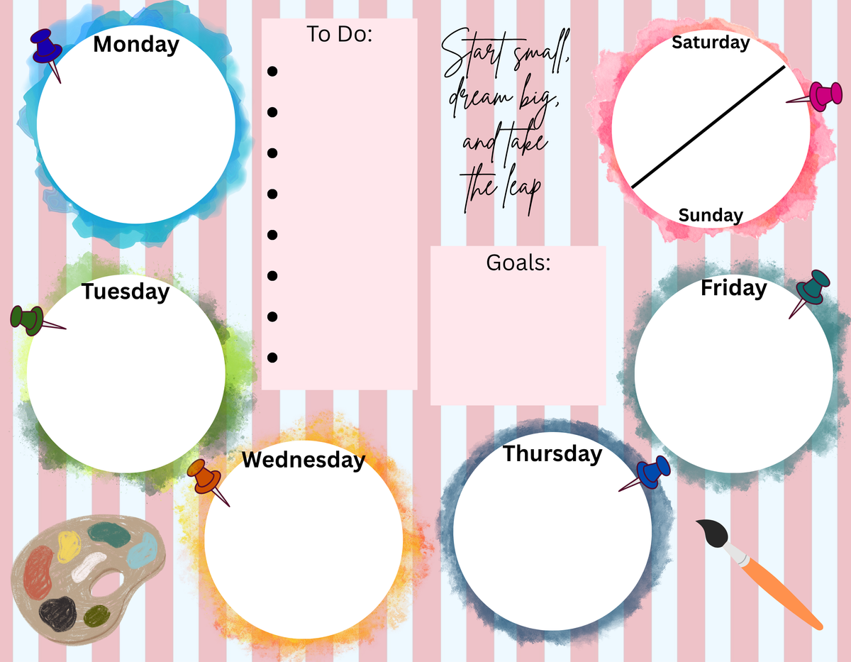 Weekly Planner Pad — Watercolor Edition (Printable PDF, 2 Colorways)