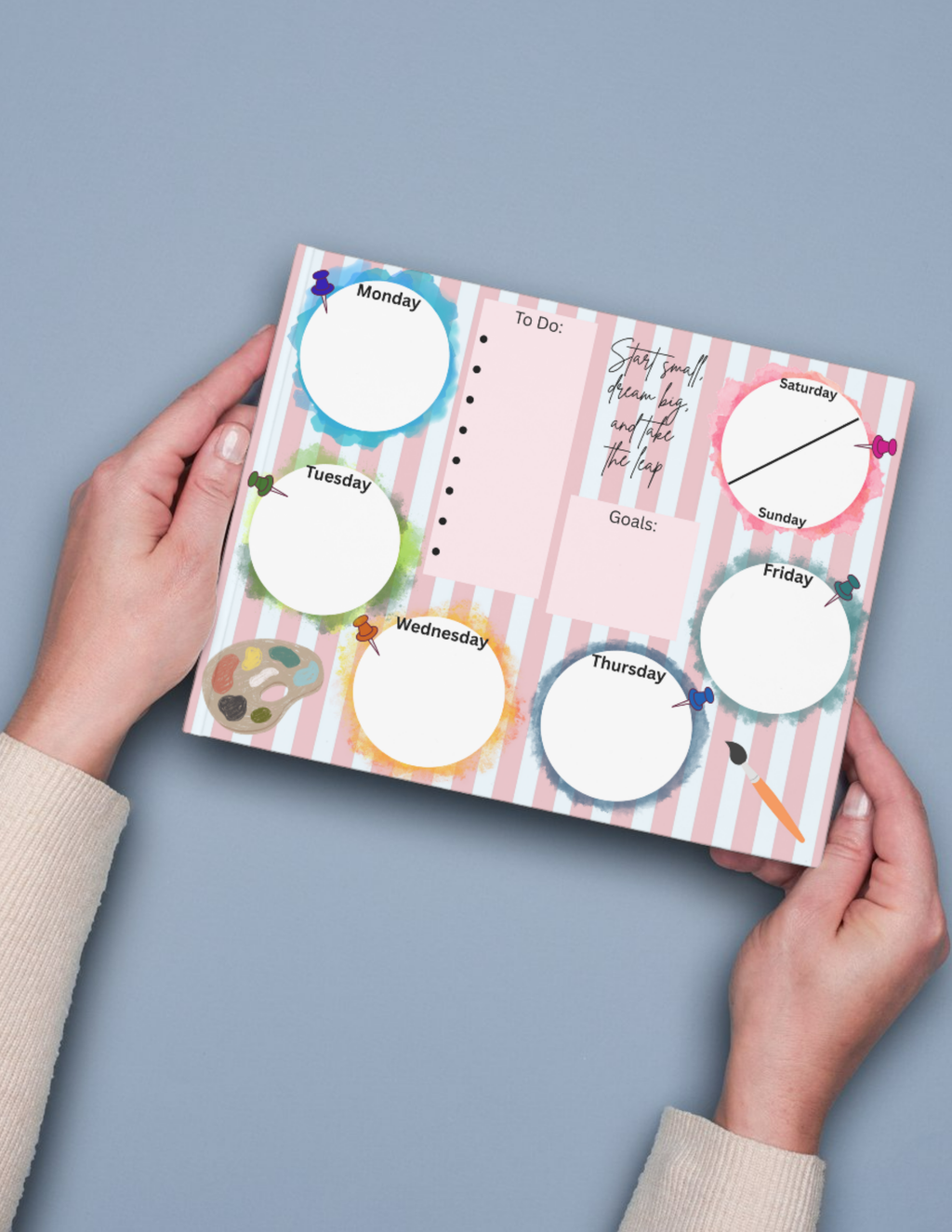 Weekly Planner Pad — Watercolor Edition (Printable PDF, 2 Colorways)