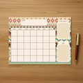 Aztec Monthly Calendar Pad Flat Lay