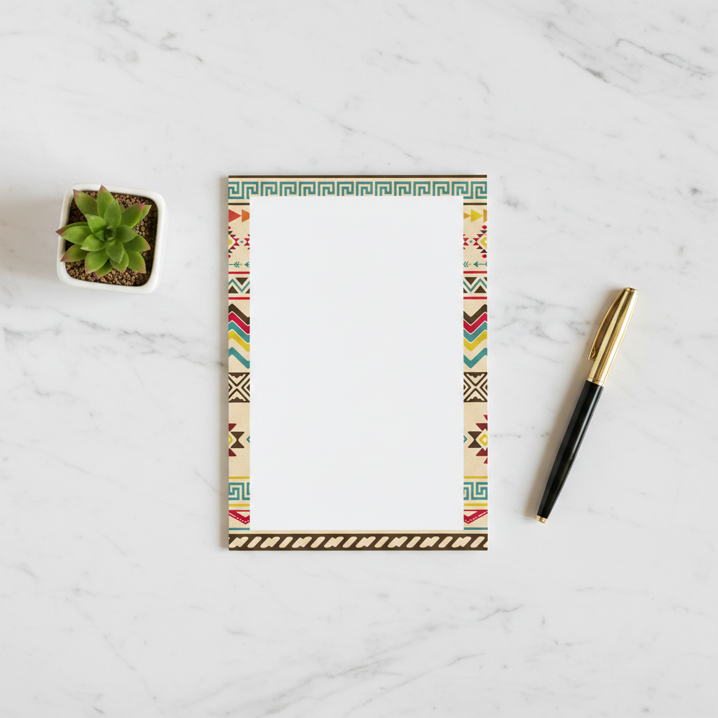 Aztec Tribal Tear Away Notepad Flat Lay