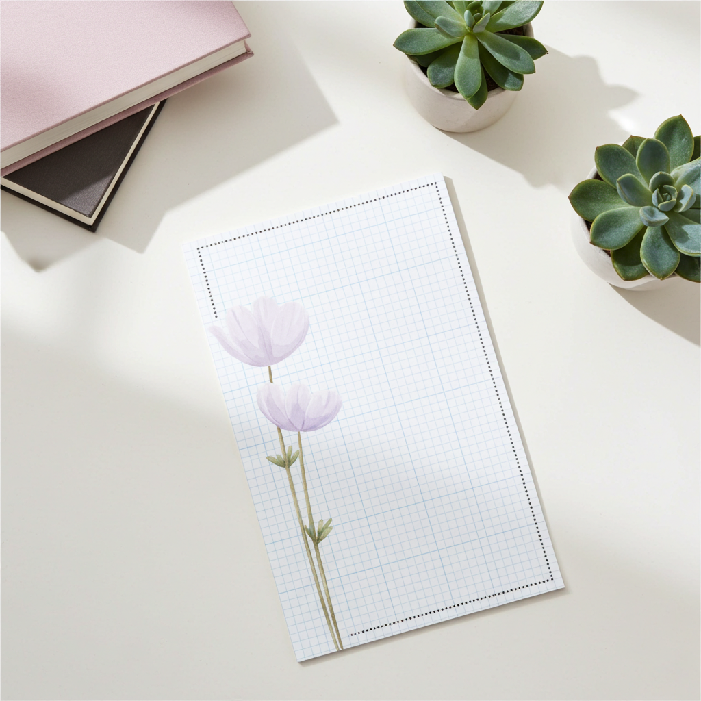 Floral Grid Tear-Away Notepad