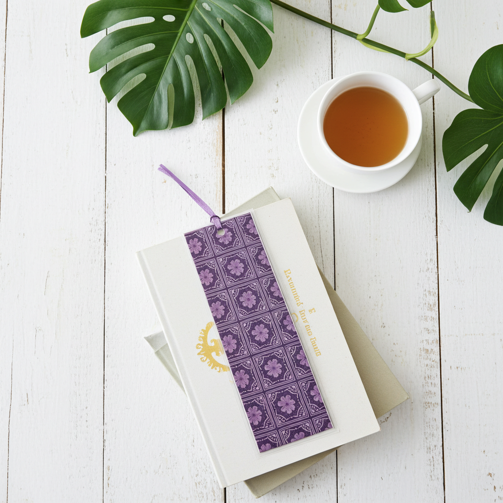 Purple Floral Tile Bookmark