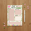 Botanical Garden Daily Planner Notepad Flat Lay